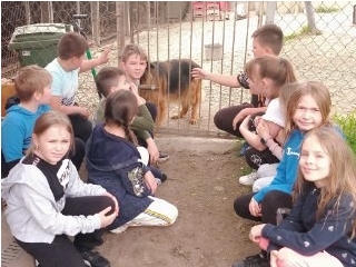 Uczniowie klasy trzeciej podczas wycieczki do zagrody zwierzat 7
