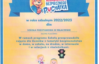 Certyfikat Akademia Bezpiecznego Puchatka